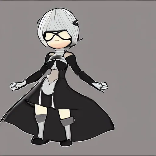 Prompt: Walter White cosplaying as 2B, Nier Automata, 2B's black dress, screenshot