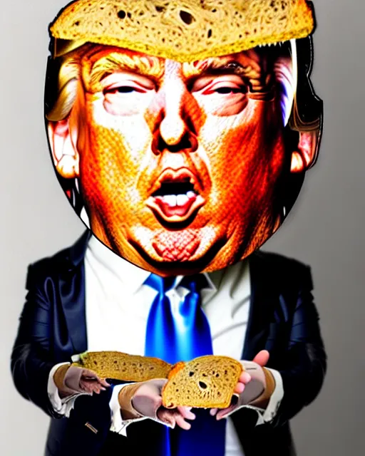 Image similar to donald trump made out of bread