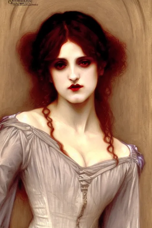 Image similar to victorian vampire, painting by rossetti bouguereau, detailed art, artstation