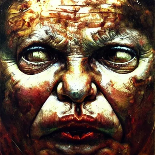 Image similar to high quality high detail painting by lucian freud and beksinski, hd, boxer
