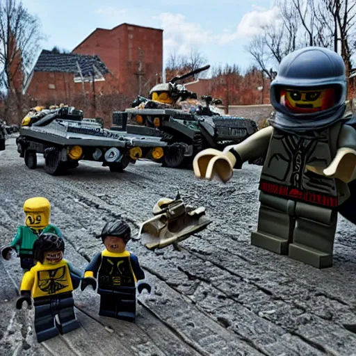 Prompt: Lego war in ukraine