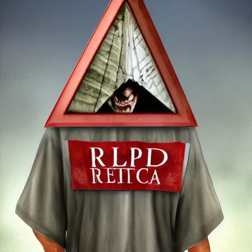 Prompt: pyramid head republican election propaganda full frontal