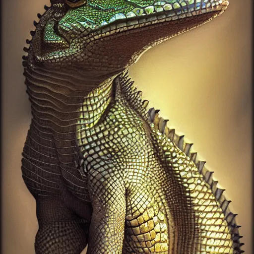 Image similar to portrait of jesus as a reptilian lizard, intricate, elegant, highly detailed, centered, grungy, digital painting, artstation, concept art, smooth, sharp focus, boris vallejo