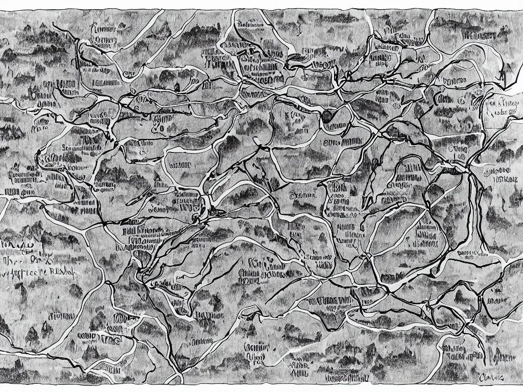 Image similar to A map of South Carolina's cave system, Ink drawing by Deven Rue, fine point pen