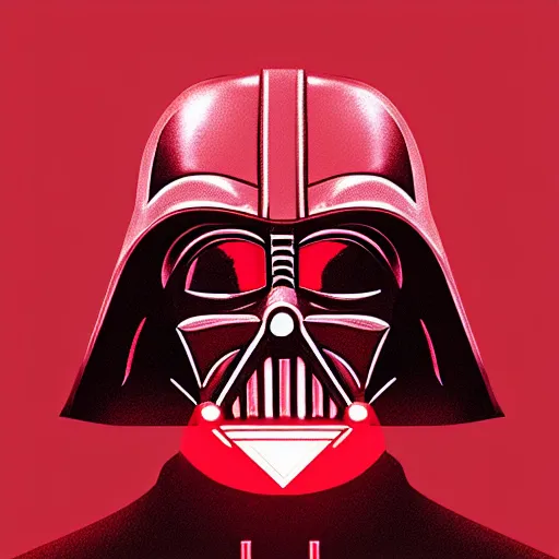 Image similar to darth vader's head coming out of a red mist, trending on artstation, profile pic, centered, accurate anatomy, highly detailed, digital art