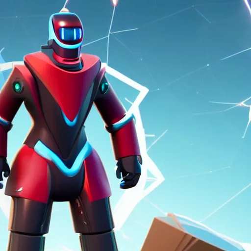 Prompt: the tesla bot in Fortnite