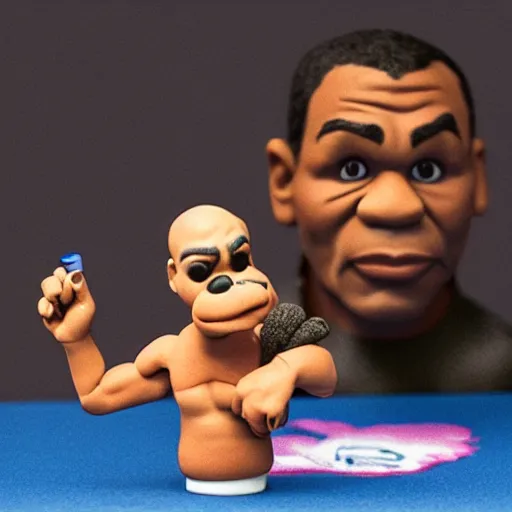 Image similar to claymation mike tyson vaping