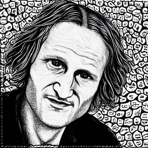 Image similar to “portrait of woody harrelson in the style of Robert Crumb”