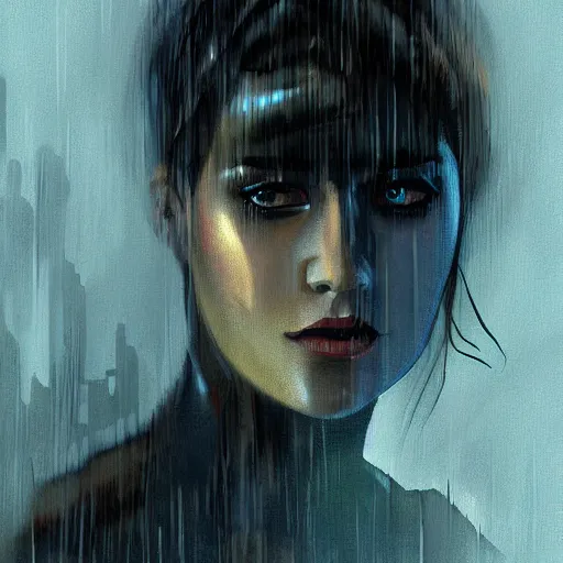 Prompt: Rachael from blade runner digital painting high quality