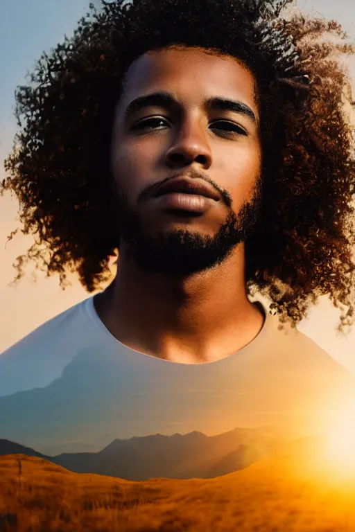 Long curly outlet hair and beard