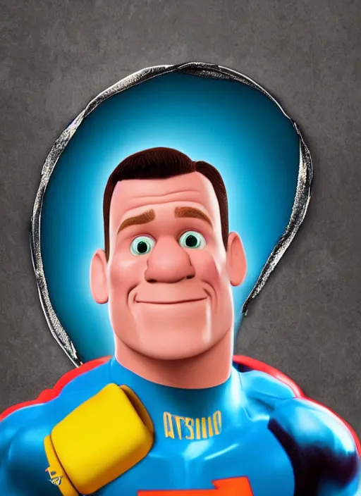 Image similar to portrait of john cena in the style of pixar 3 d animation
