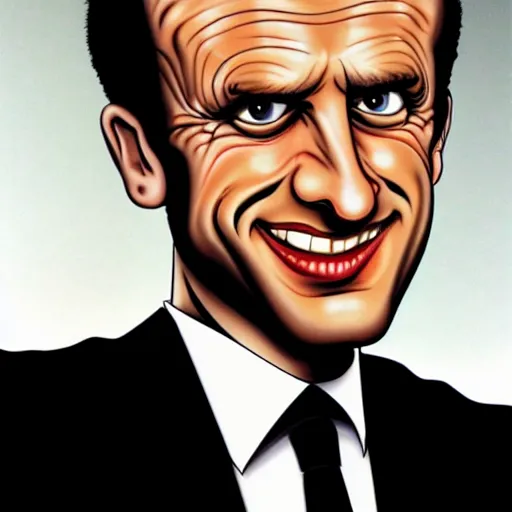 Image similar to Caricature of Emmanuel Macron in American Psycho (1999)
