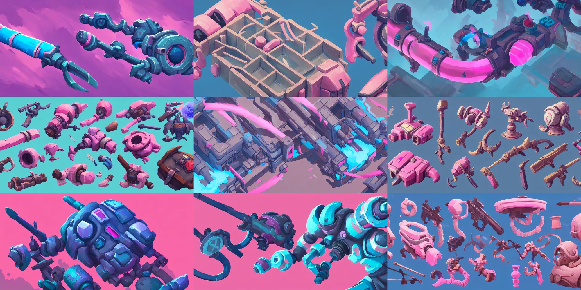 Prompt: game asset of air vent, in gouache detailed paintings, props, stylized, 2 d sprites, kitbash, arcane, overwatch, blue and pink color scheme, 8 k, close up