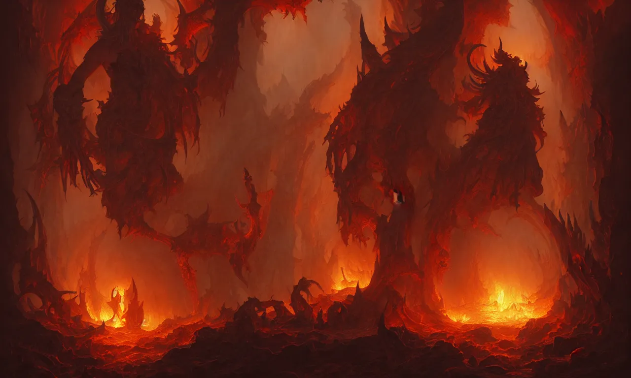 Inferno: Hãy cùng chiêm ngưỡng bức tranh đầy ma lực, cháy bỏng và ma quái về thế giới Địa Ngục. Sự mê hoặc và sải bước giữa những ngọn lửa sẽ đưa bạn vào một cuộc phiêu lưu kỳ diệu và đầy kích thích!