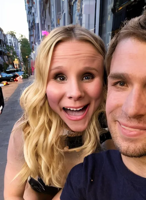 Image similar to first person view of a date with kristen bell