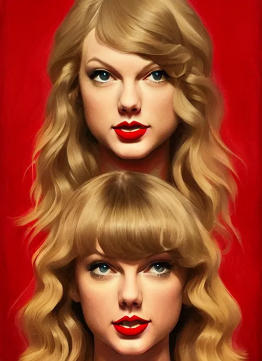 Prompt: twin peaks movie poster art, portrait of taylor swift the local cheerleader, from scene from twin peaks, clean, simple illustration, nostalgic, domestic, highly detailed, digital painting, artstation, concept art, smooth, sharp focus, illustration, artgerm, donato giancola, joseph christian leyendecker, wlop