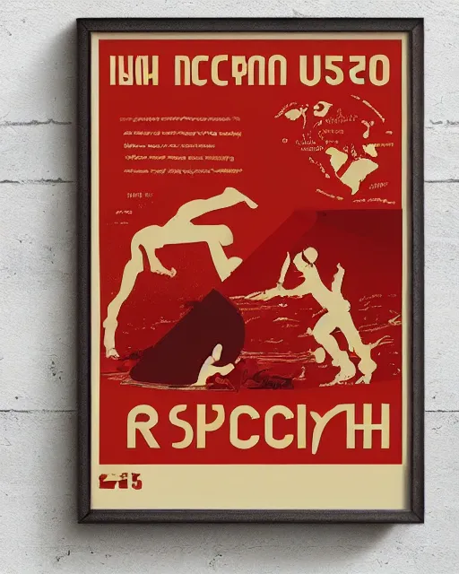 Prompt: a poster representing the collapse of ussr, retro, vintage, serigraphy, sovietic era,