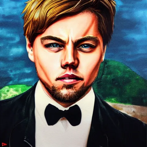 Image similar to el rubius painted by Leonardo DiCaprio