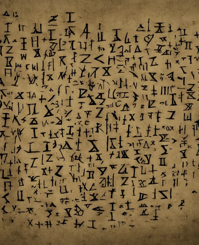 Prompt: a story written in runes