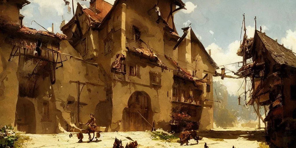 Image similar to gorgeous Carl Spitzweg painting, artstation