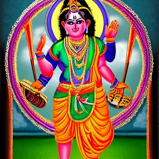 Image similar to hindu god lord krishna playing baseball