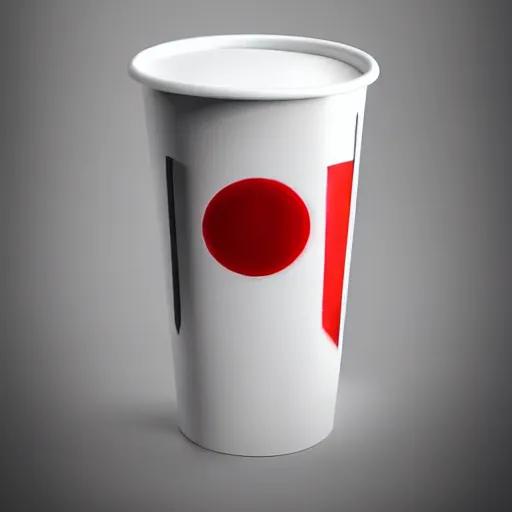 Prompt: white paper cup with red strip ring as a cartoon character!!!, hyperrealistic, highly detailed, cinematic, volumetric sunlight, beautiful, cgssociety, artstation, 8 k, oil painting by greg rutkowski, by artgerm, by wlop