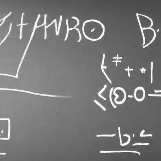 Image similar to brilliant mathematician writing on blackboard a formula for the perfect YouTube video