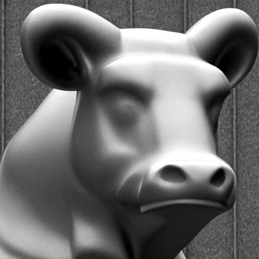 Image similar to close up photo of The Wall street bull shocked about the stock market crash, highly detailed