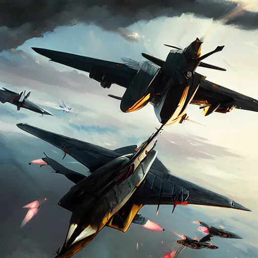 Image similar to air combat by Greg Rutkowski