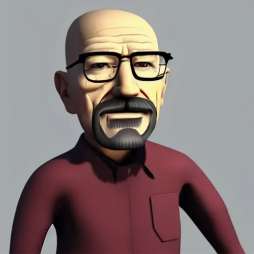 Image similar to walter white as an 3d cartoon character