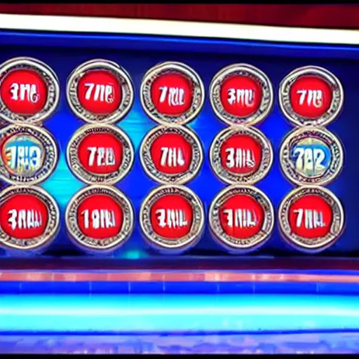 Image similar to broadcast still of wheel of fortune board with 4 empty spaces