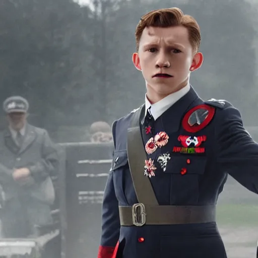 Image similar to tom holland as adolf hitler