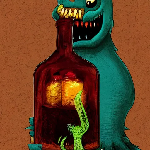 Image similar to monster in the bottle by qimmy shimmy