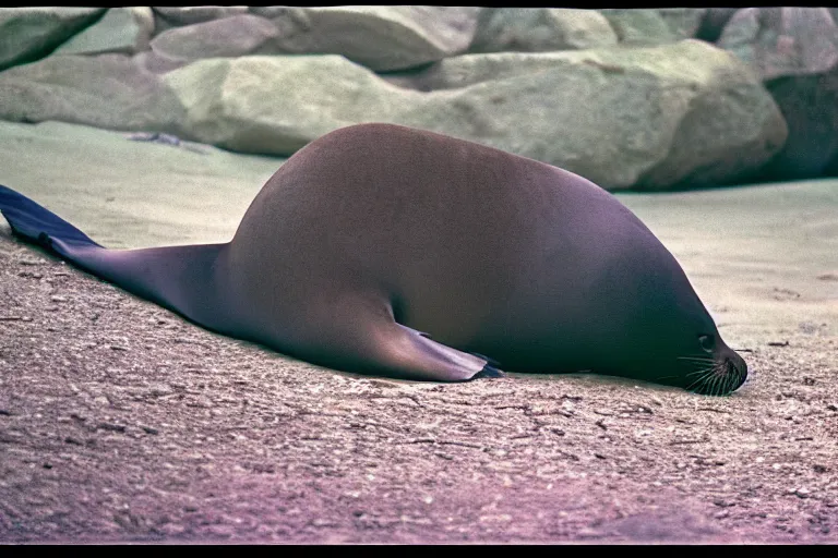 Image similar to a photo of a sealion centipede in its natural habitat, kodak ektachrome e 1 0 0 photography