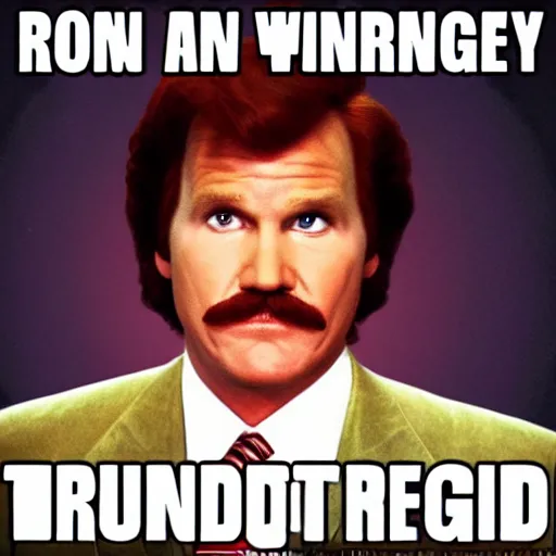 Image similar to ron burgundy slaying god with a trident