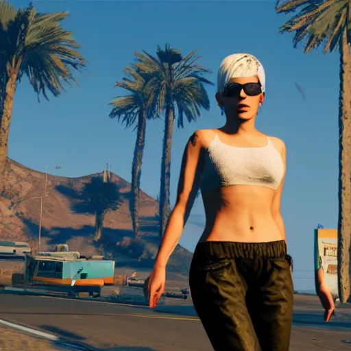 Prompt: Halsey in GTA V, 4k