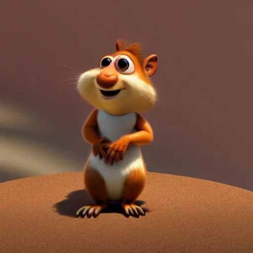 Image similar to pixar character, squirrel