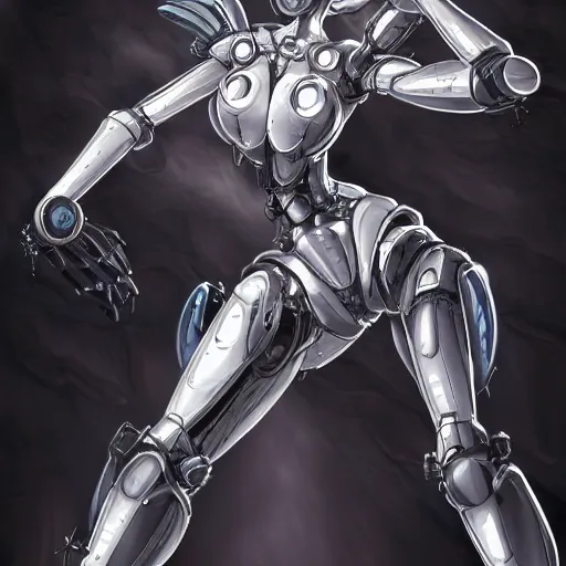 Image similar to amazing close-up shot of a cute and beautiful anthropomorphic well-proportioned robot female dragon doing an elegant pose, has two eyes, a sleek yet elegant design of metal plating, with two big epic wings behind her, two arms, the background is of the beach at night; high quality digital art, artstation, deviantart, furaffinity, high quality detail