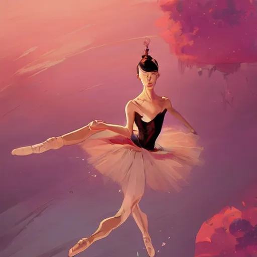 Image similar to ballerina overwhelmed with floating thoughts behance hd artstation by jesper ejsing, by rhads, makoto shinkai and lois van baarle, ilya kuvshinov, ossdraws, that looks like it is from borderlands and by feng zhu and loish and laurie greasley, victo ngai, andreas rocha