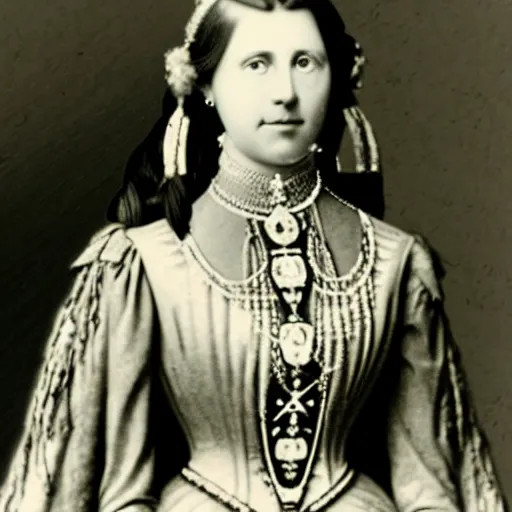 Image similar to photo of a 3 1 year old german queen, circa 1 8 6 5