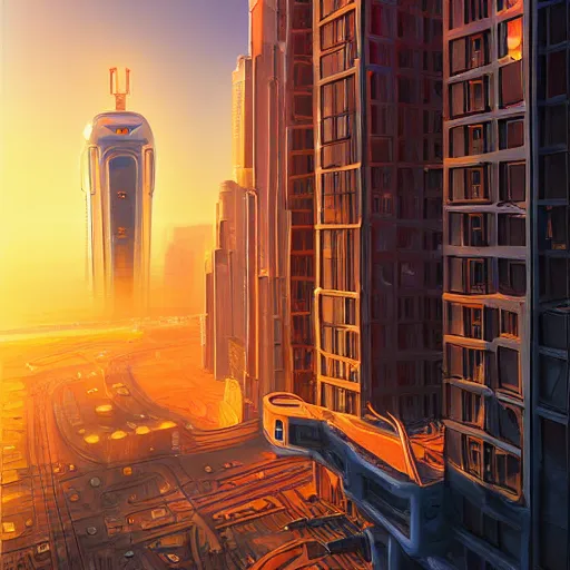 Image similar to sentient ai robotic all knowing being designed by jony ive in cybercity, golden hour, poster by michael whelan and gilbert williams and evgeny lushpin and artgerm and alena aenami, 3 0 mm, well proportioned, highly detailed, rule of thirds, long exposure