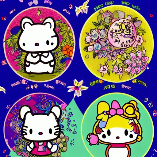 Prompt: sanrio characters in the style of ernst haeckel