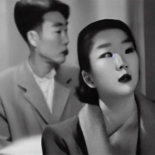 Image similar to 1950s Korean thriller film noir, 35mm film, Cooke Varotal 20-100mm T3.1