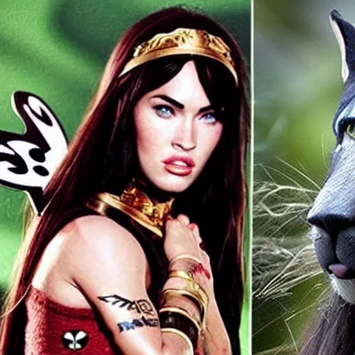 Image similar to megan fox as princess mononoke