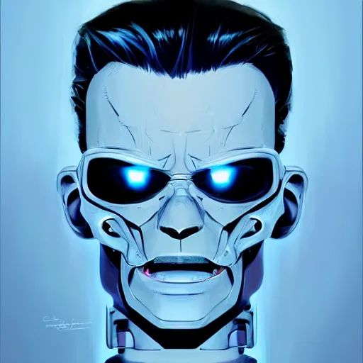 Image similar to face icon stylized minimalist the terminator 2 : judgement day, loftis, cory behance hd by jesper ejsing, by rhads, makoto shinkai and lois van baarle, ilya kuvshinov, rossdraws global illumination