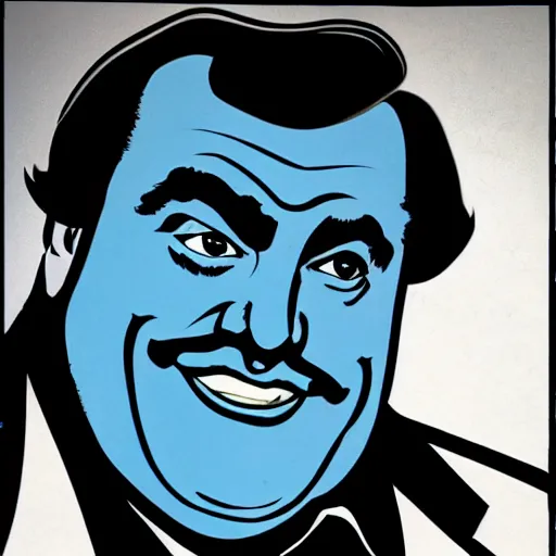 Image similar to john candy in the style of jack kirby