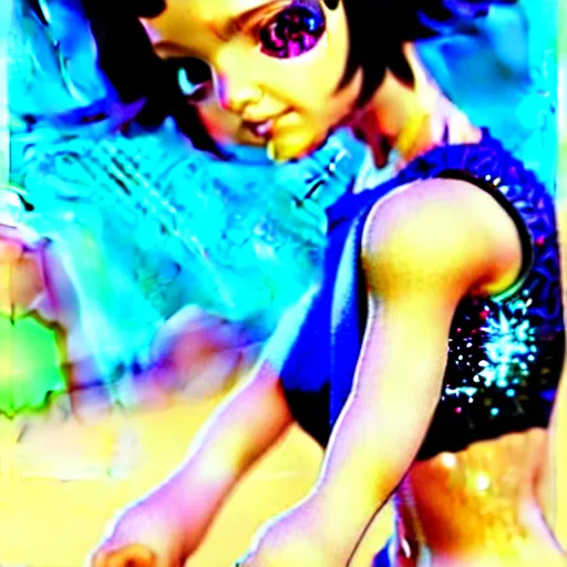 Image similar to beautifully pretty surfer girl, very cute features, glittery short black hair, blue eyes, universal volumetric lighting, soft glow, by range murata, norman rockwell, highly detailed intricately sharp focus, trending on pinterest, unreal engine 5 4 k uhd image