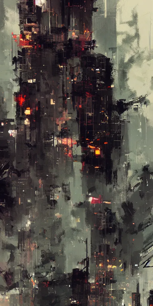 Image similar to Gotham, painted by Ismail Inceoglu, detailed brushstrokes