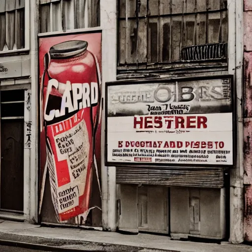 Image similar to photo of a old ad board near a street