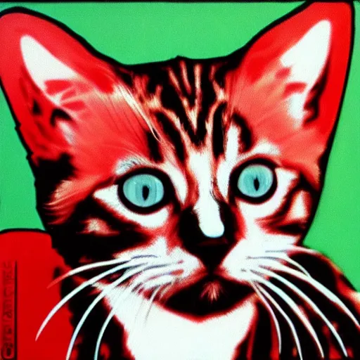 Prompt: Andy Worhol pop art Kitten